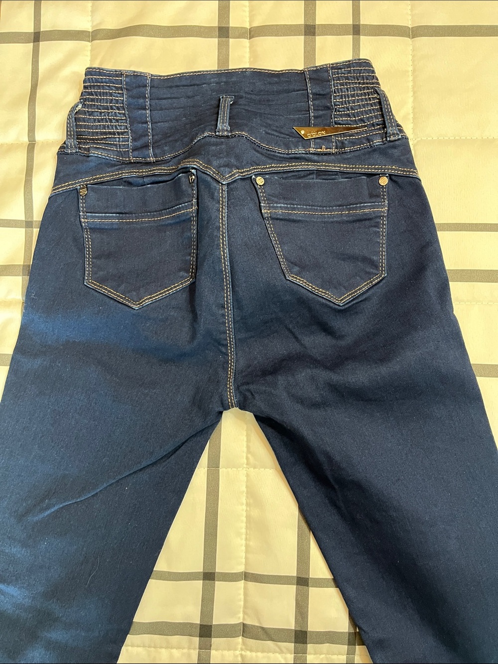 Cicion High-Waist Dark Blue Jeggings with Elastic Panel